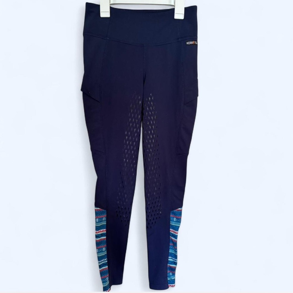 Fleece-lined navy blue Kerrits breeches💙